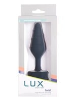 BMS Factory Lux Active Twist Rechargeable Silicone Anal Plug - Large - Blue