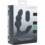 Shots Levelz Levelz Dual Motor Beaded Vibrating Liquid Silicone Rechargeable Prostate Stimulator with Remote Control - Black