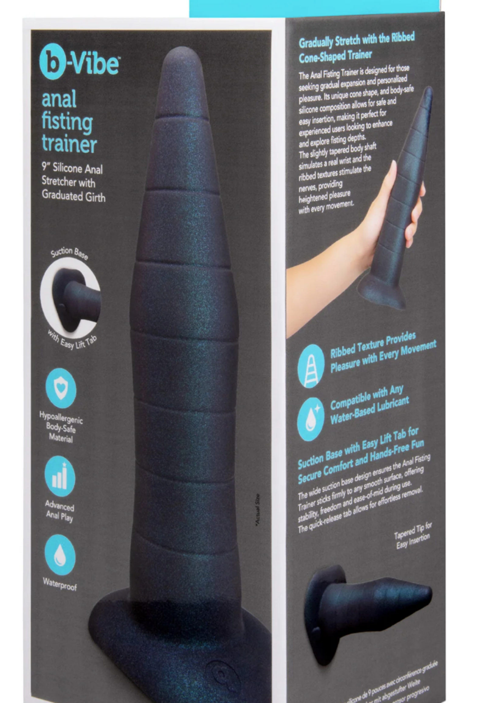 B-Vibe B-Vibe Fisting Anal Training Silicone Anal Probe - Black