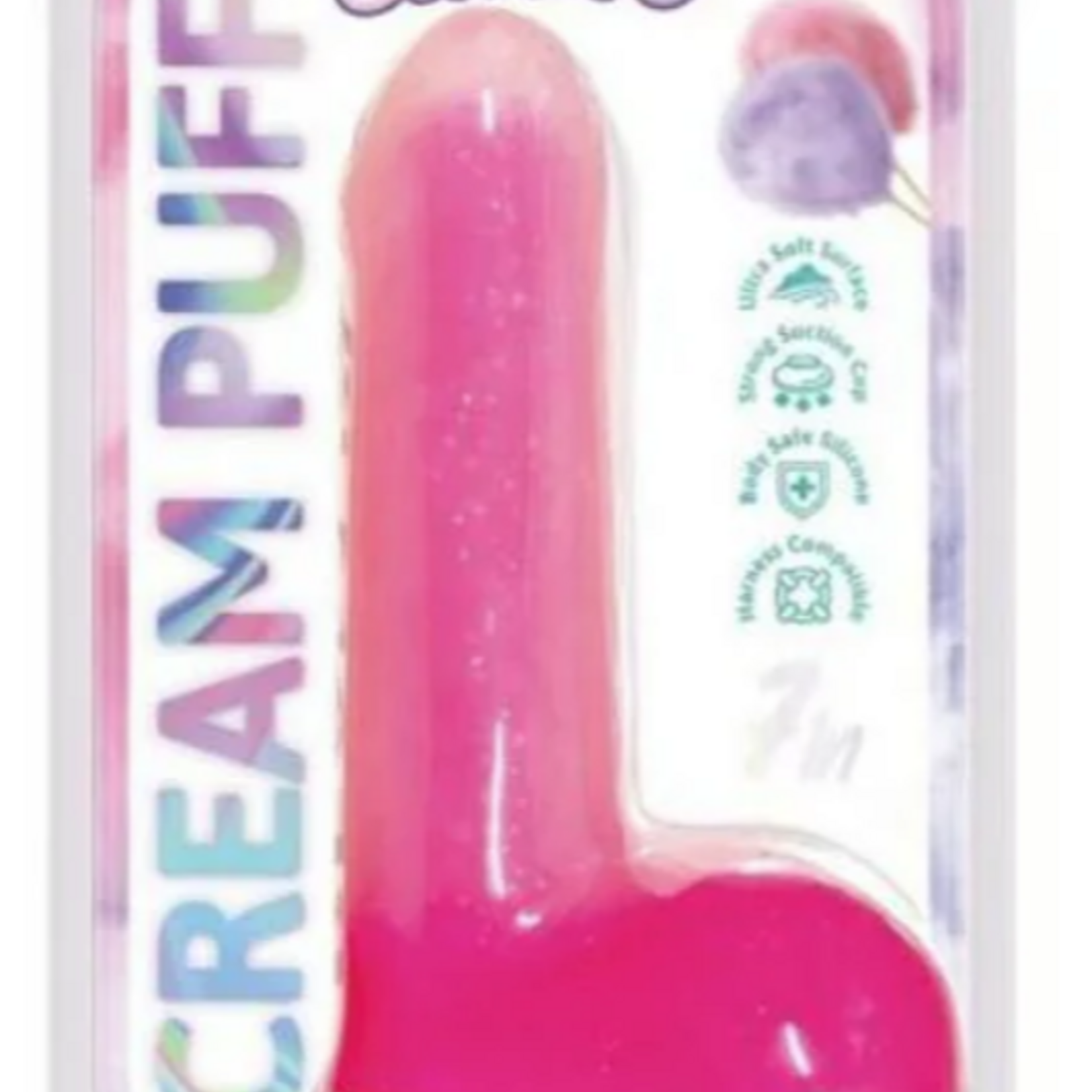 HOTT PRODUCTS Cotton Candy Cream Puff 7" Silicone Dildo Pink