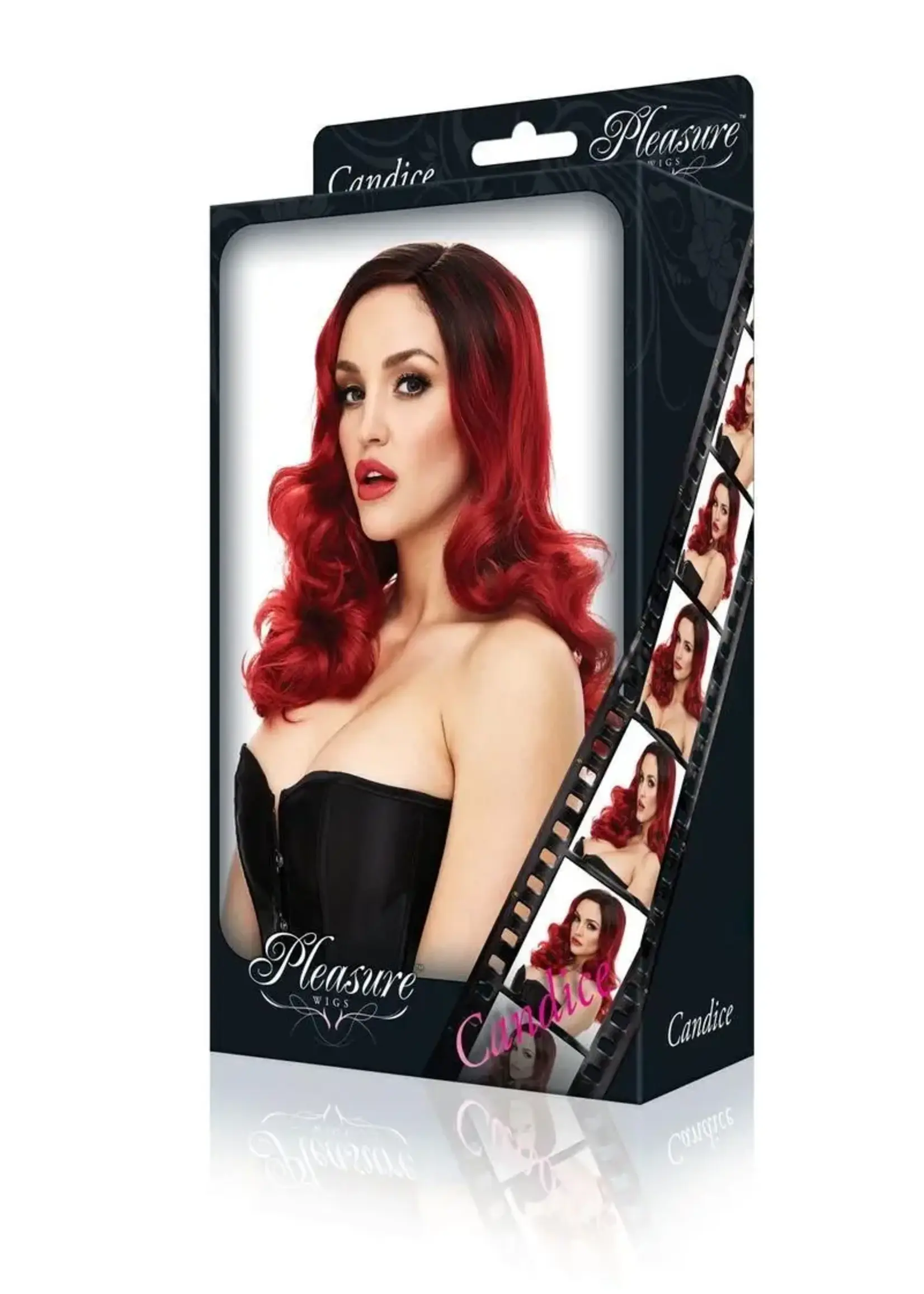 Pleasure Wigs Candace Wig - Red w/ Black