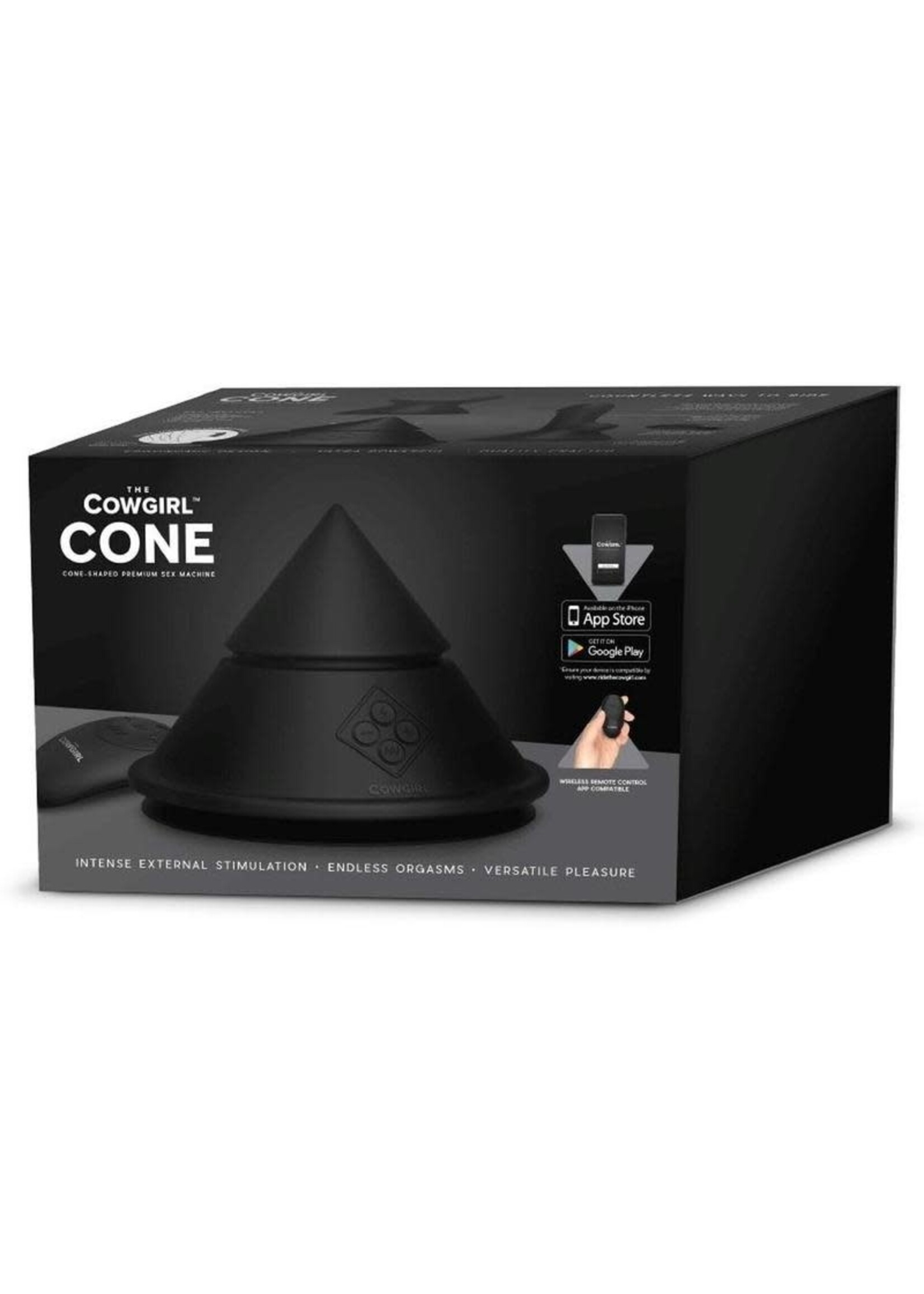 Cowgirl Cowgirl Cone Premium Sex Machine with App and Remote Control - Black