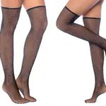 Mapale Celestial Sparkle Thigh High Stocking - Os - Black/rhinestone
