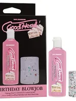 Doc Johnson GoodHead Birthday Cake Blowjob Set Includes Stroker & Slick Head Glide - 1 oz Bottle Birthday Cake