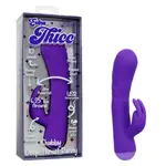 Calexotics Extra Thicc Chubby Deep-Thrust Bunny Rechargeable Silicone Rabbit Vibrator - Purple