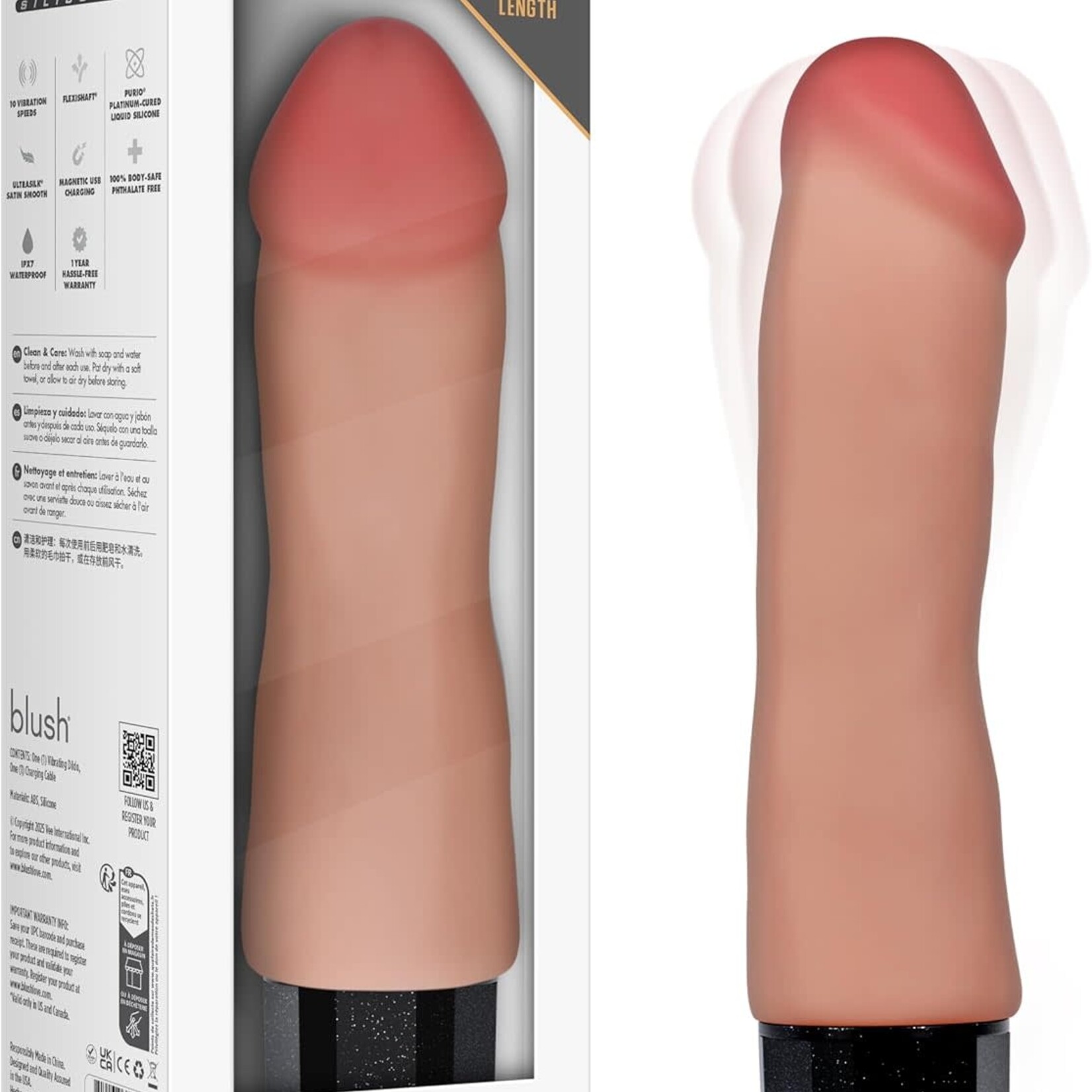 Blush Novelties Dr. Skin Dr. Avery Rechargeable Vibrator - 7.5"