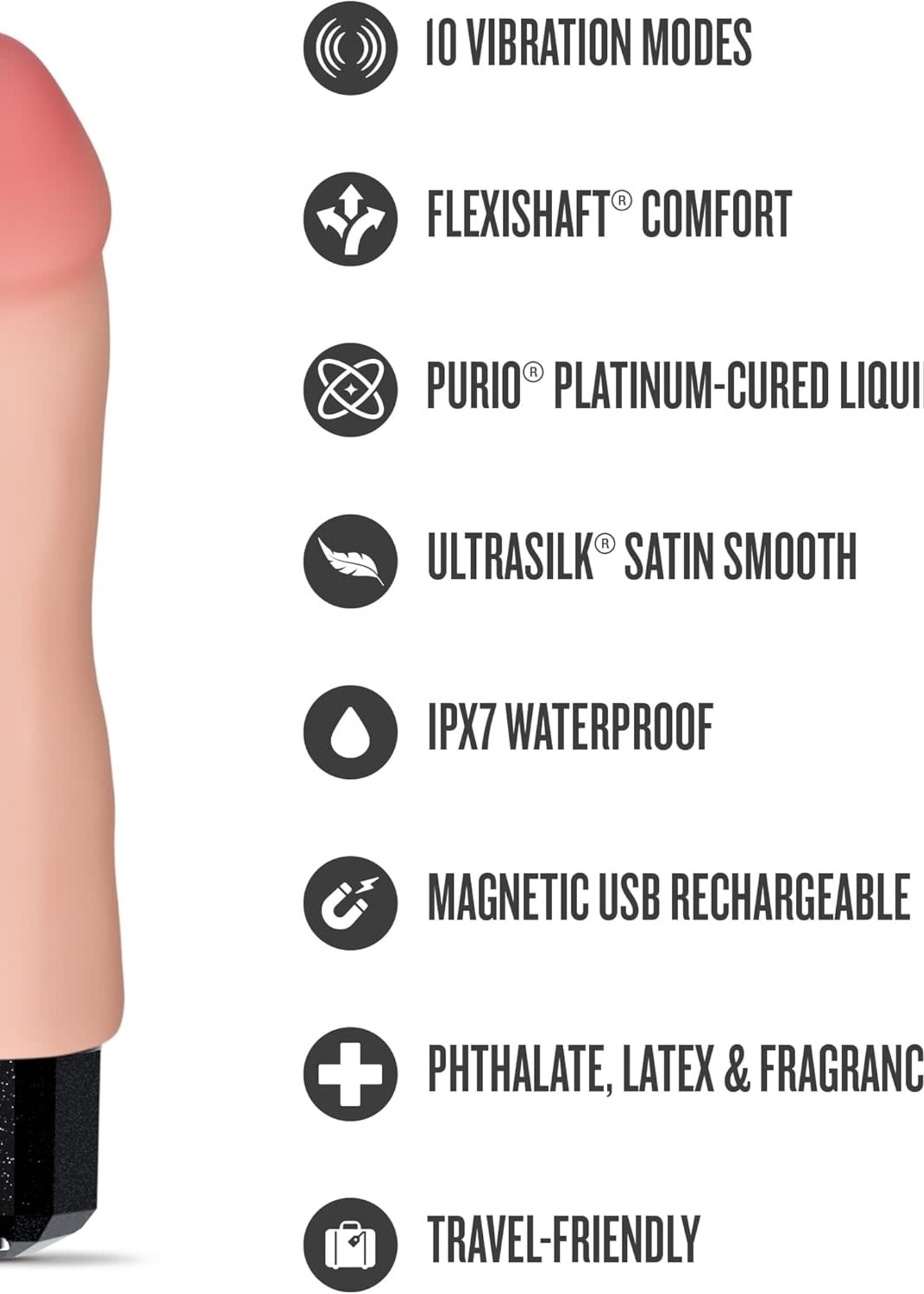Blush Novelties Dr. Skin Dr. Avery Rechargeable Vibrator - 7.5"