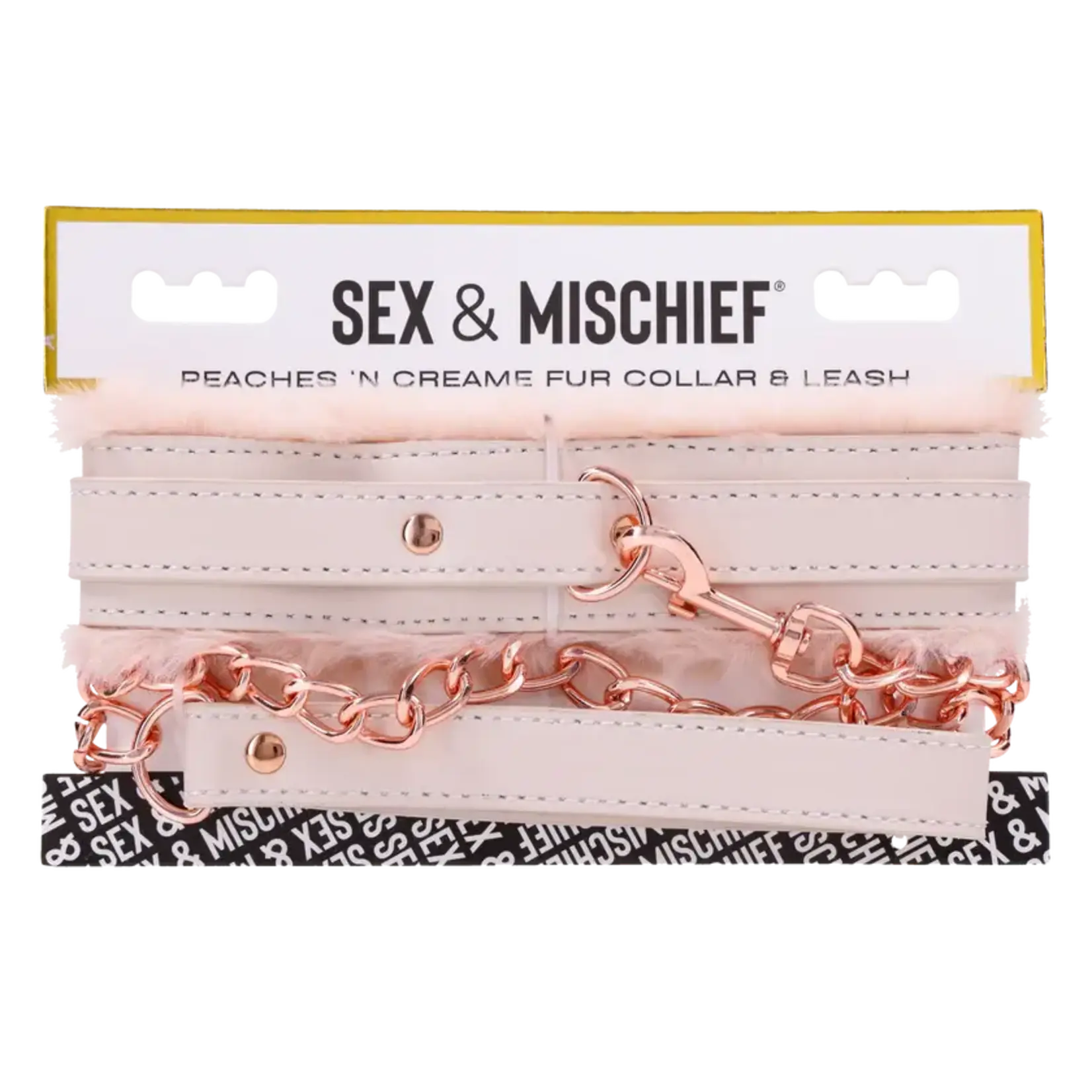 Sportsheets Peaches ‘N Creame Fur Collar and Leash - Pink