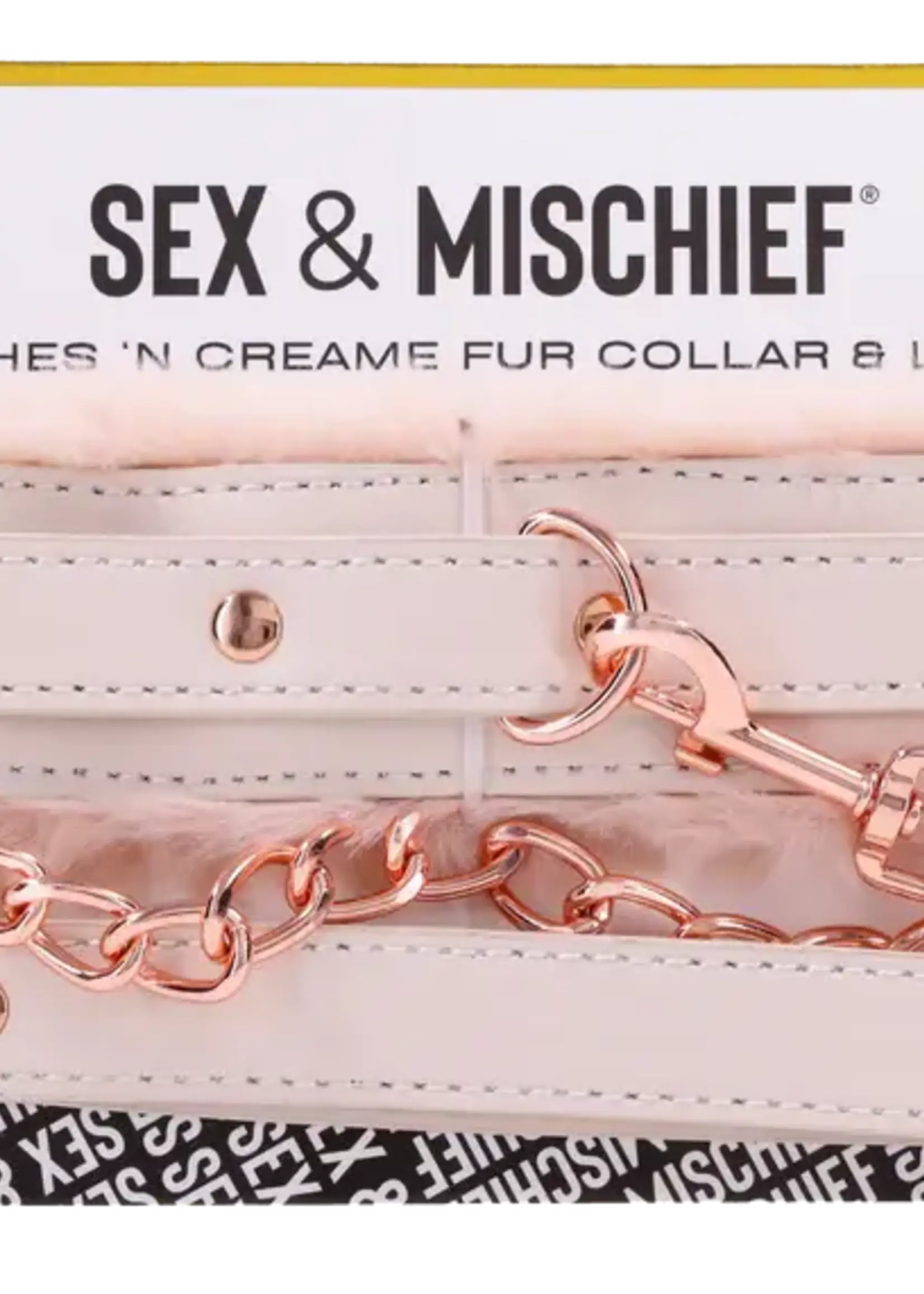 Sportsheets Peaches ‘N Creame Fur Collar and Leash - Pink