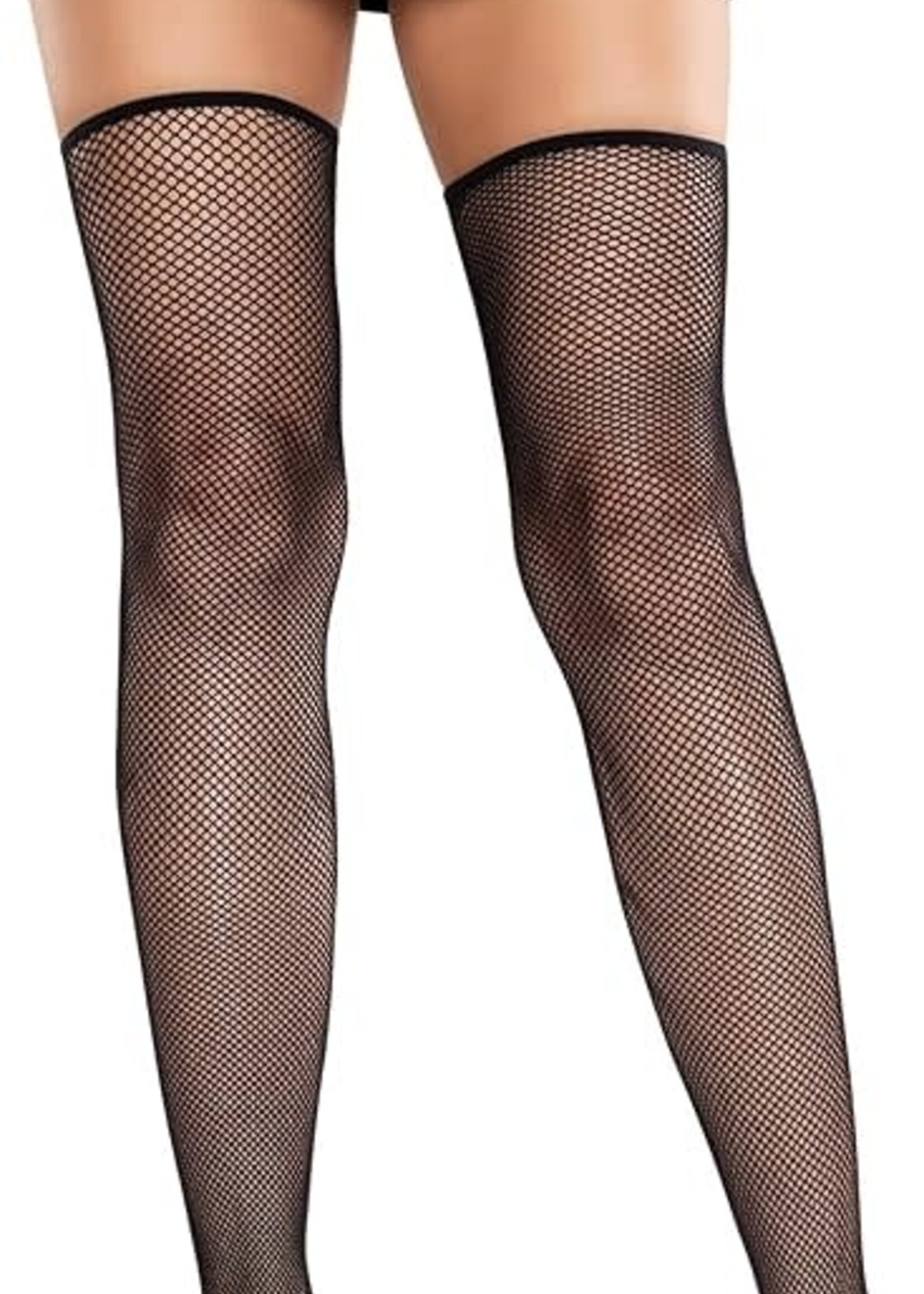 Leg Avenue Leg Avenue Fishnet Toe Loop Footless Thigh Highs - Black - O/S