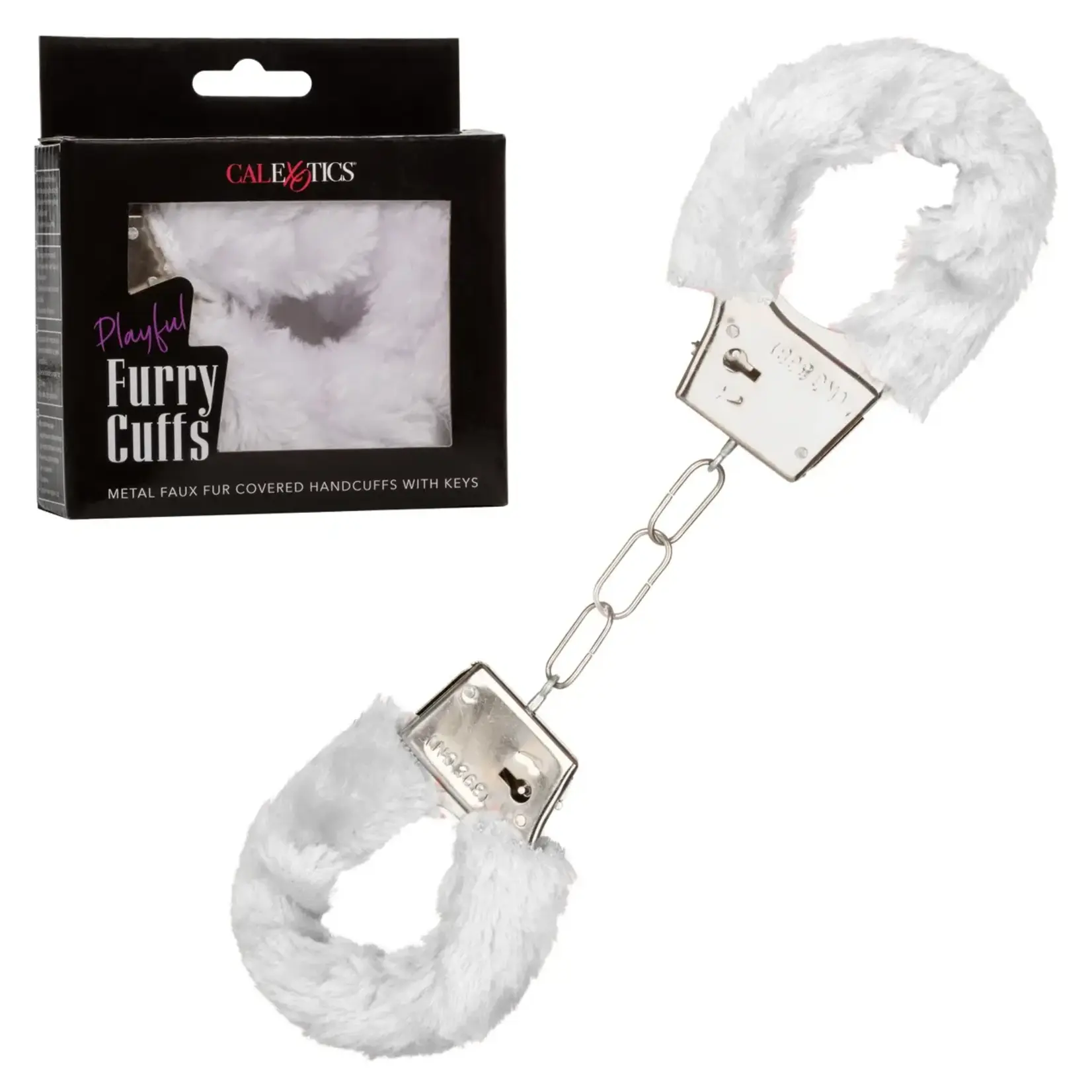 Calexotics Playful Furry Cuffs - White