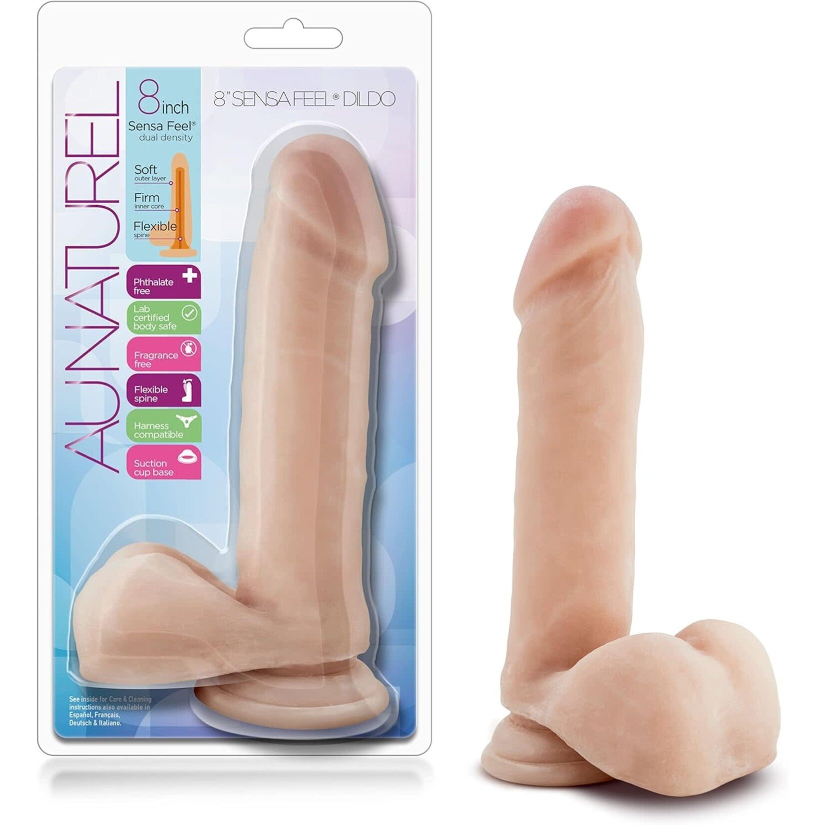 Blush Novelties Au Naturel 8 Inch Sensa Feel Dildo