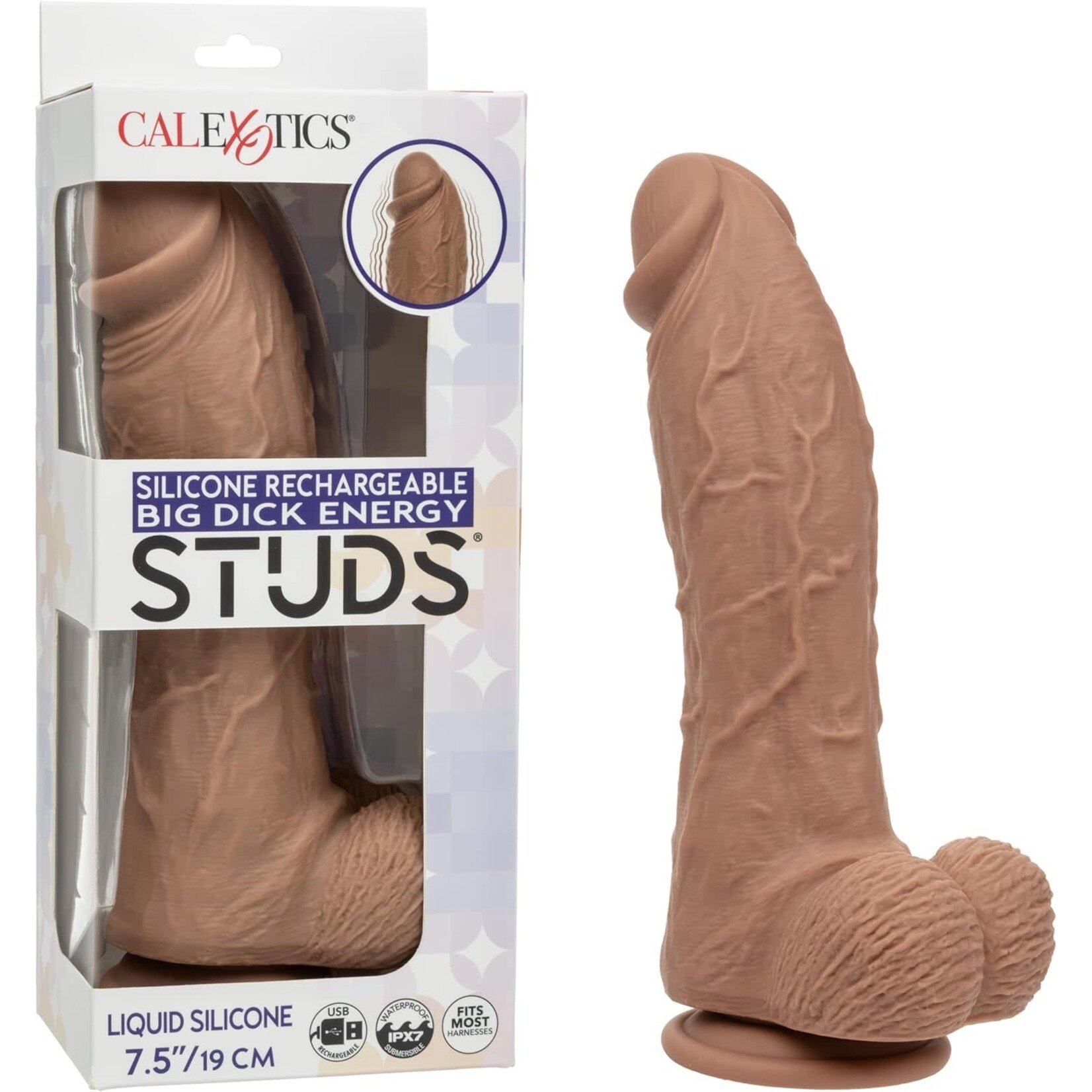 Calexotics Silicone Stud Big Dick Energy Rechargeable Silicone Vibrating Dildo