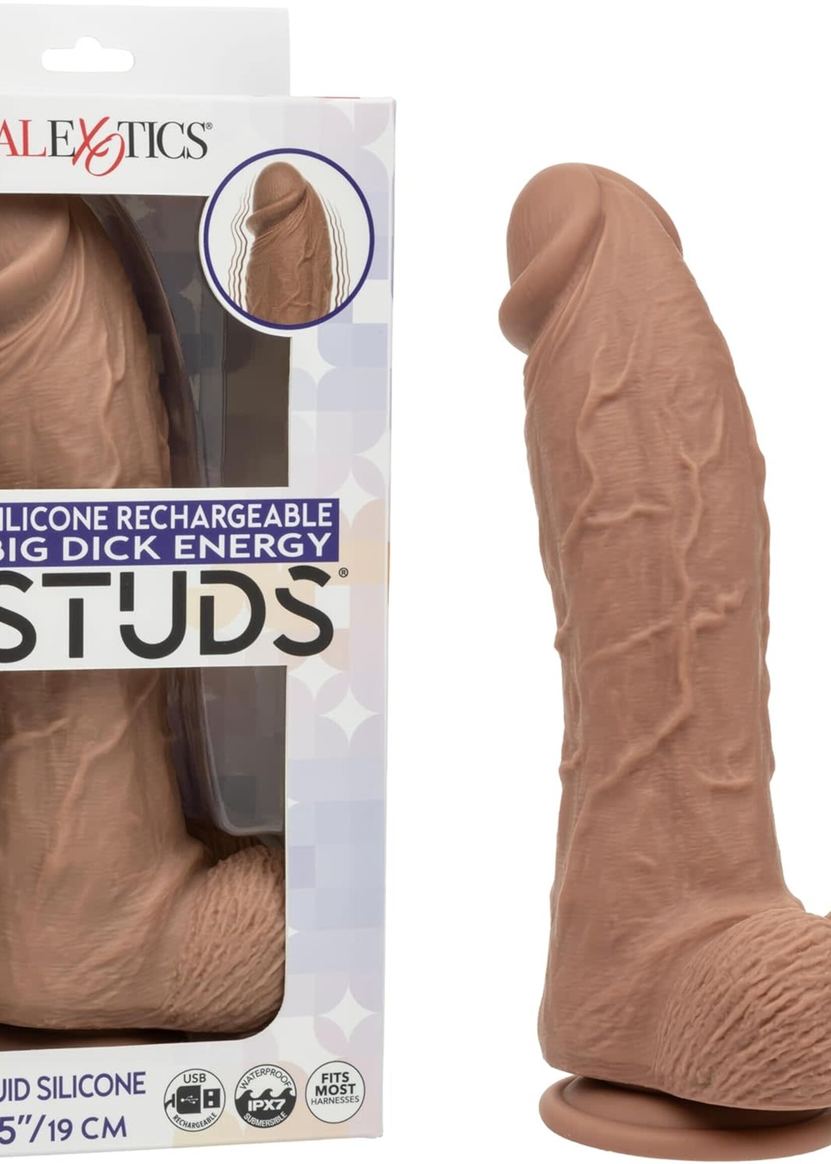 Calexotics Silicone Stud Big Dick Energy Rechargeable Silicone Vibrating Dildo