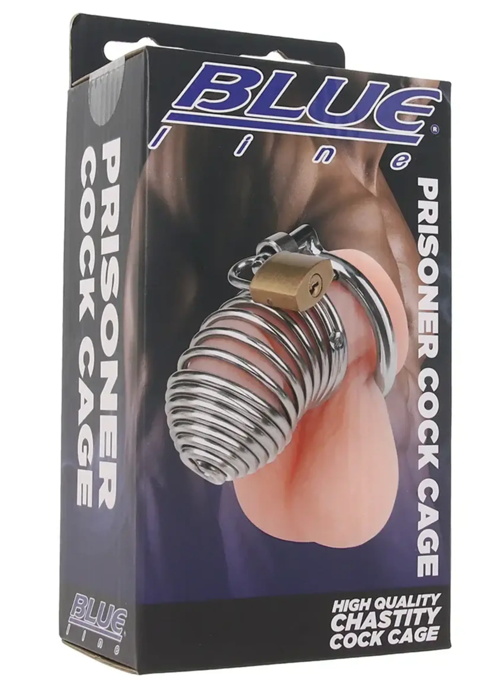 Blue Line Men Stainless Steel Prisoner Cock Cage