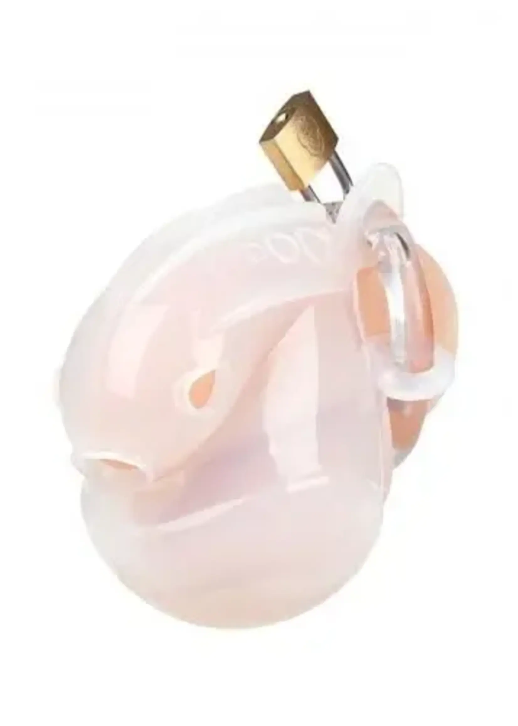 Blue Line Men Full Restraint Silicone Cock And Balls Chastity Device 100% Coverage White