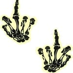 Neva Nude Fuck You Glow in the Dark Skeleton Hand Nipple Cover Pasties