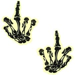 Neva Nude Fuck You Glow in the Dark Skeleton Hand Nipple Cover Pasties