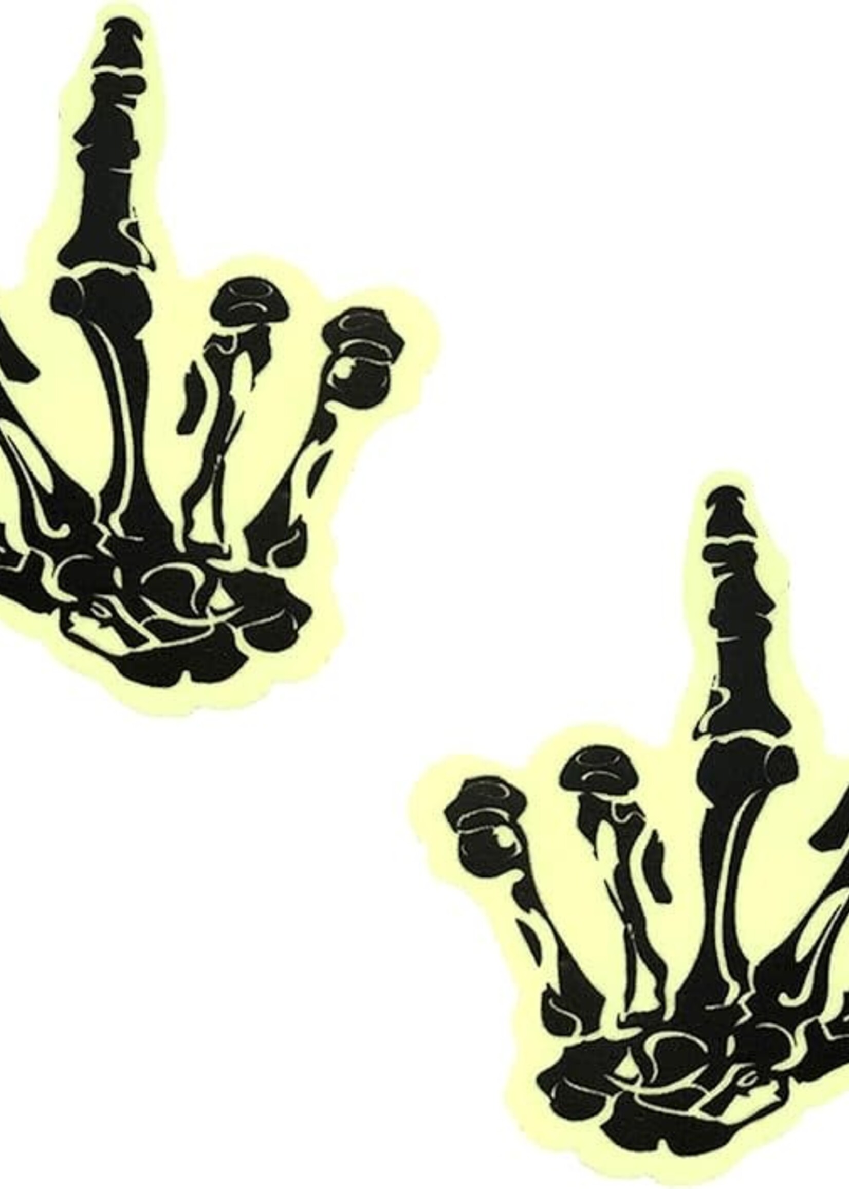 Neva Nude Fuck You Glow in the Dark Skeleton Hand Nipple Cover Pasties