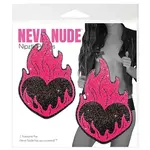 Neva Nude Neva Nude Flaming Heart Glitter Pasties - Black/Red O/S