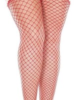Music Legs Plus size mini diamond net spandex stockings - Red