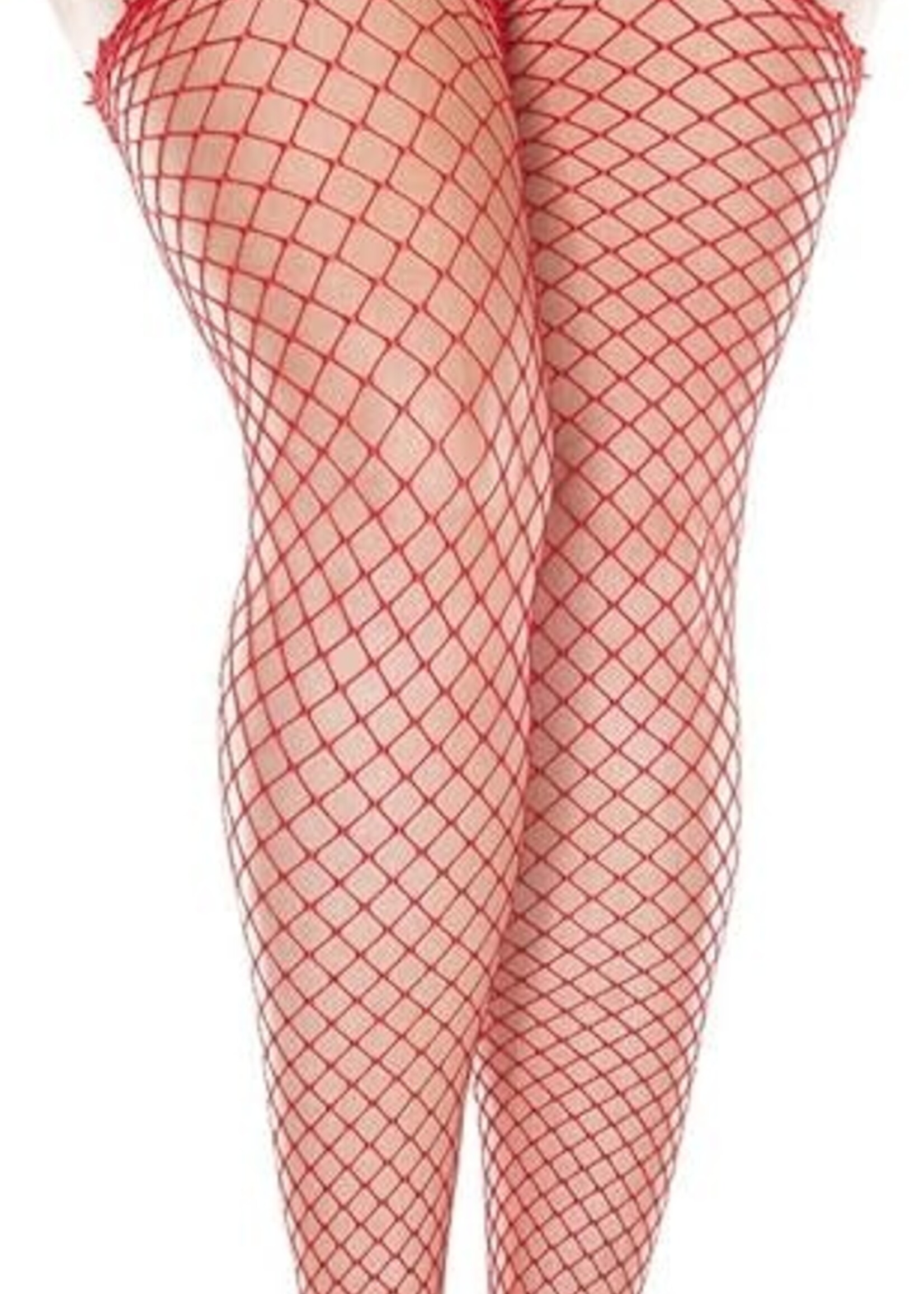 Music Legs Plus size mini diamond net spandex stockings - Red