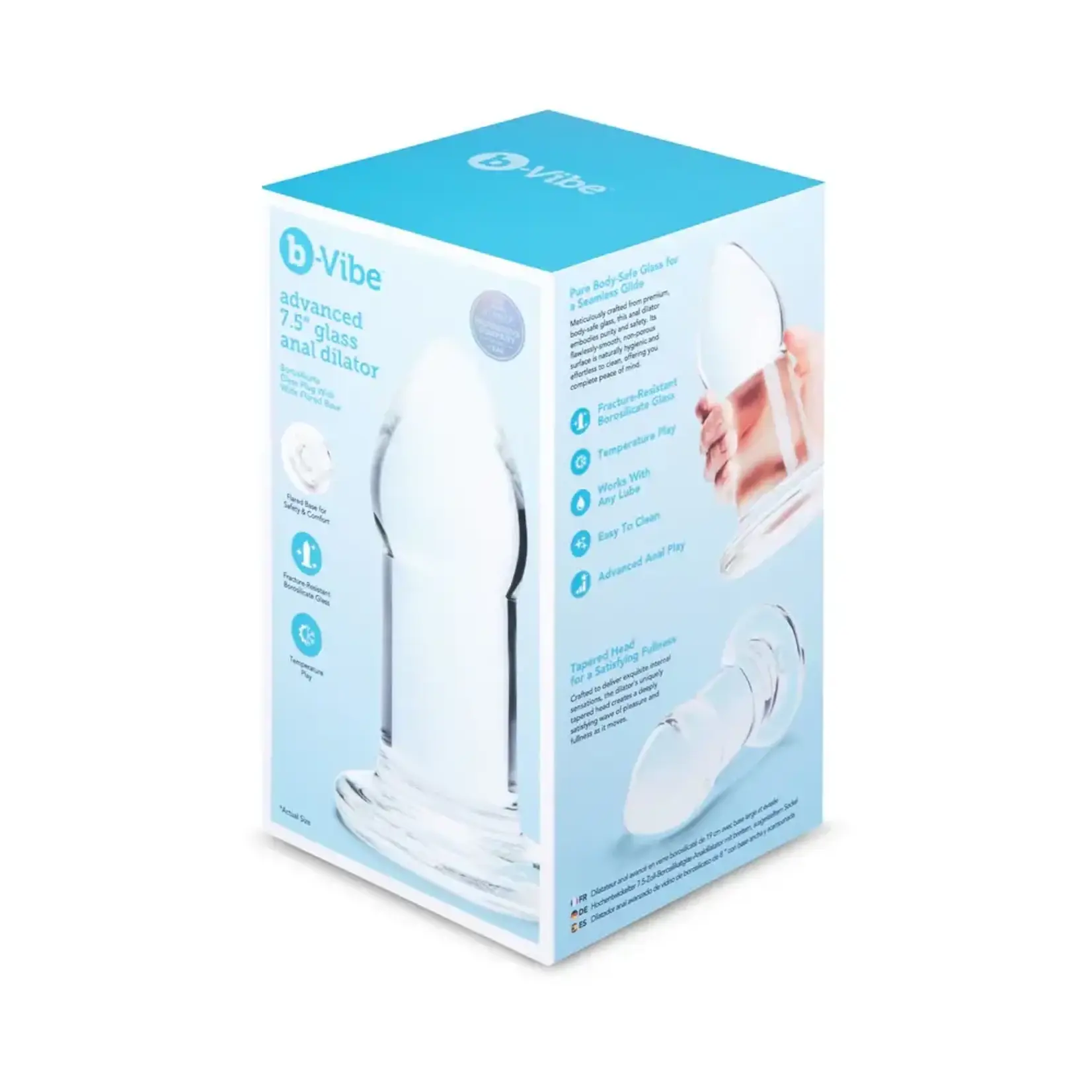 B-Vibe B-Vibe Advanced 7.5 Inch Glass Anal Dilator - Clear