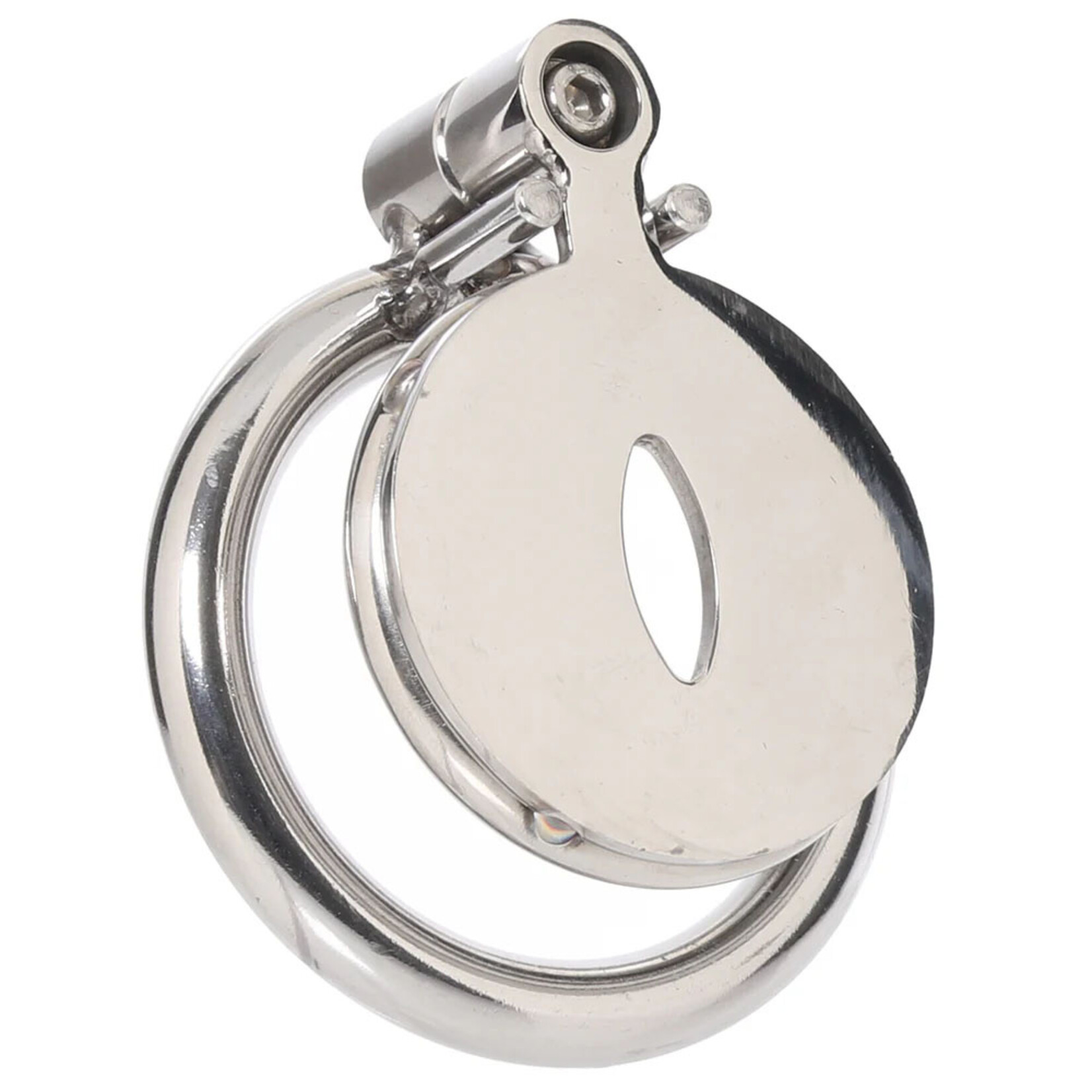 LockMaster Lockmaster Stainless Steel Flat Inverted Chastity Cage With Cats Eye