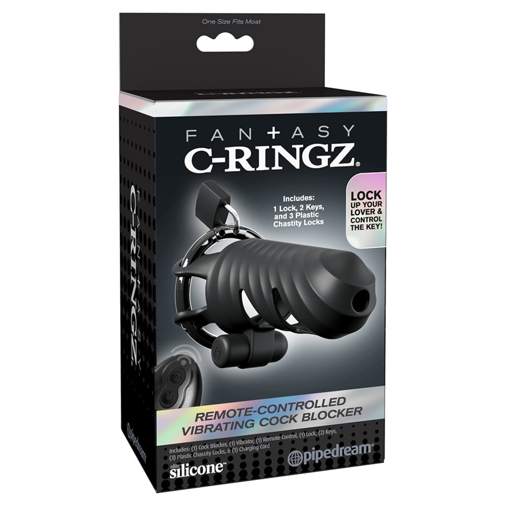 Pipedream Fantasy C-Ringz Vibrating Cock Blocker Black