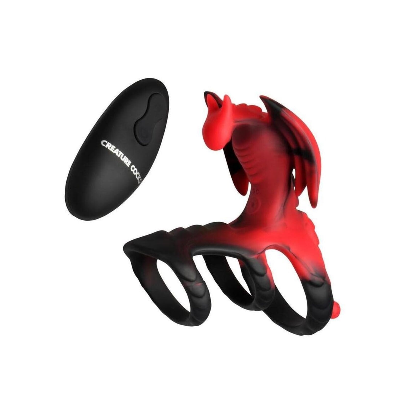 XR Brands Creature Cocks Dragon Flight Vibrating Silicone Cock Ring