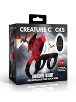 XR Brands Creature Cocks Dragon Flight Vibrating Silicone Cock Ring
