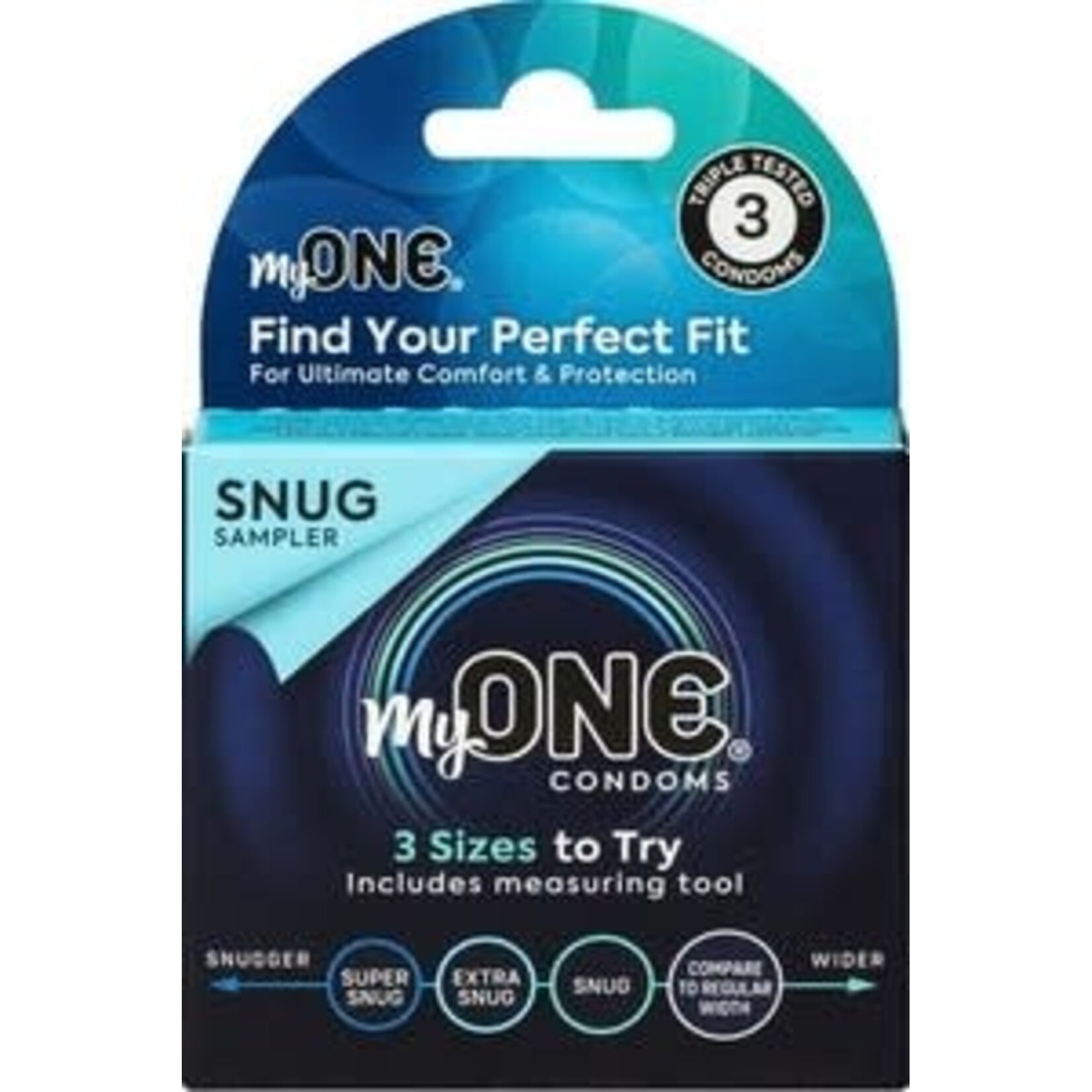 One Condoms My One Snug Sampler Condoms - Pack of 3
