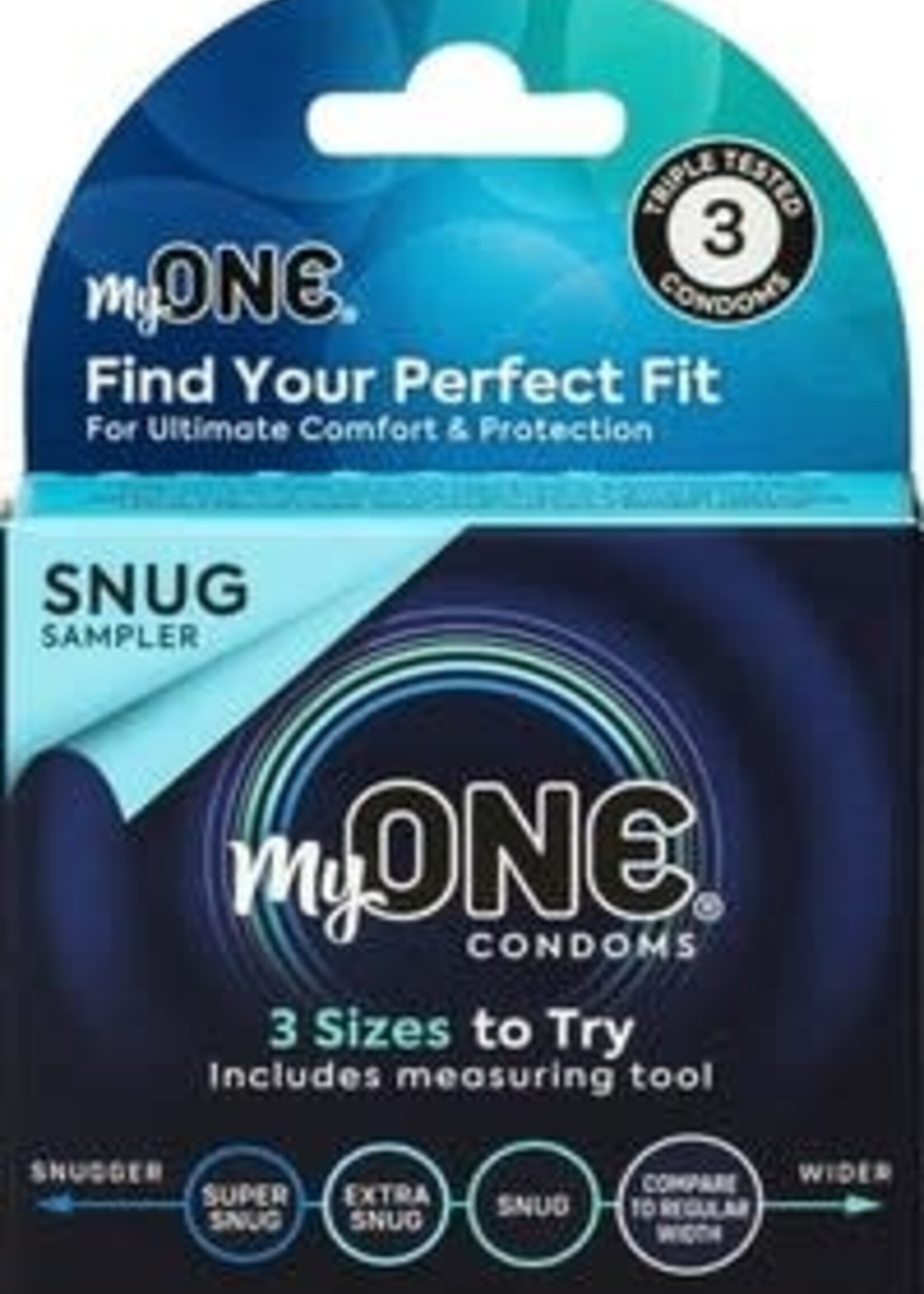 One Condoms My One Snug Sampler Condoms - Pack of 3