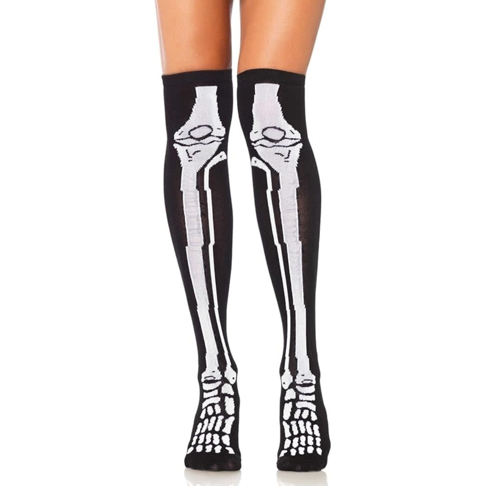 Leg Avenue Leg Avenue Skeleton Over The Knee Socks - OS - Black/White