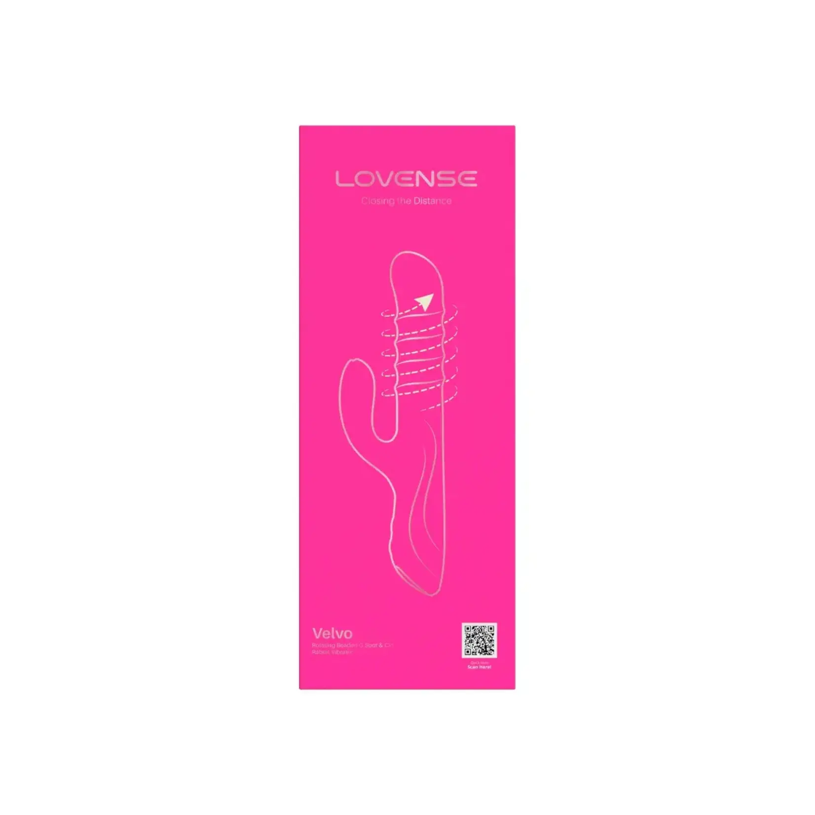 LOVENSE Velvo Rotating Vibrating 3-in-1 Rechargeable Bluetooth App Compatible Rabbit Vibrator - Pink