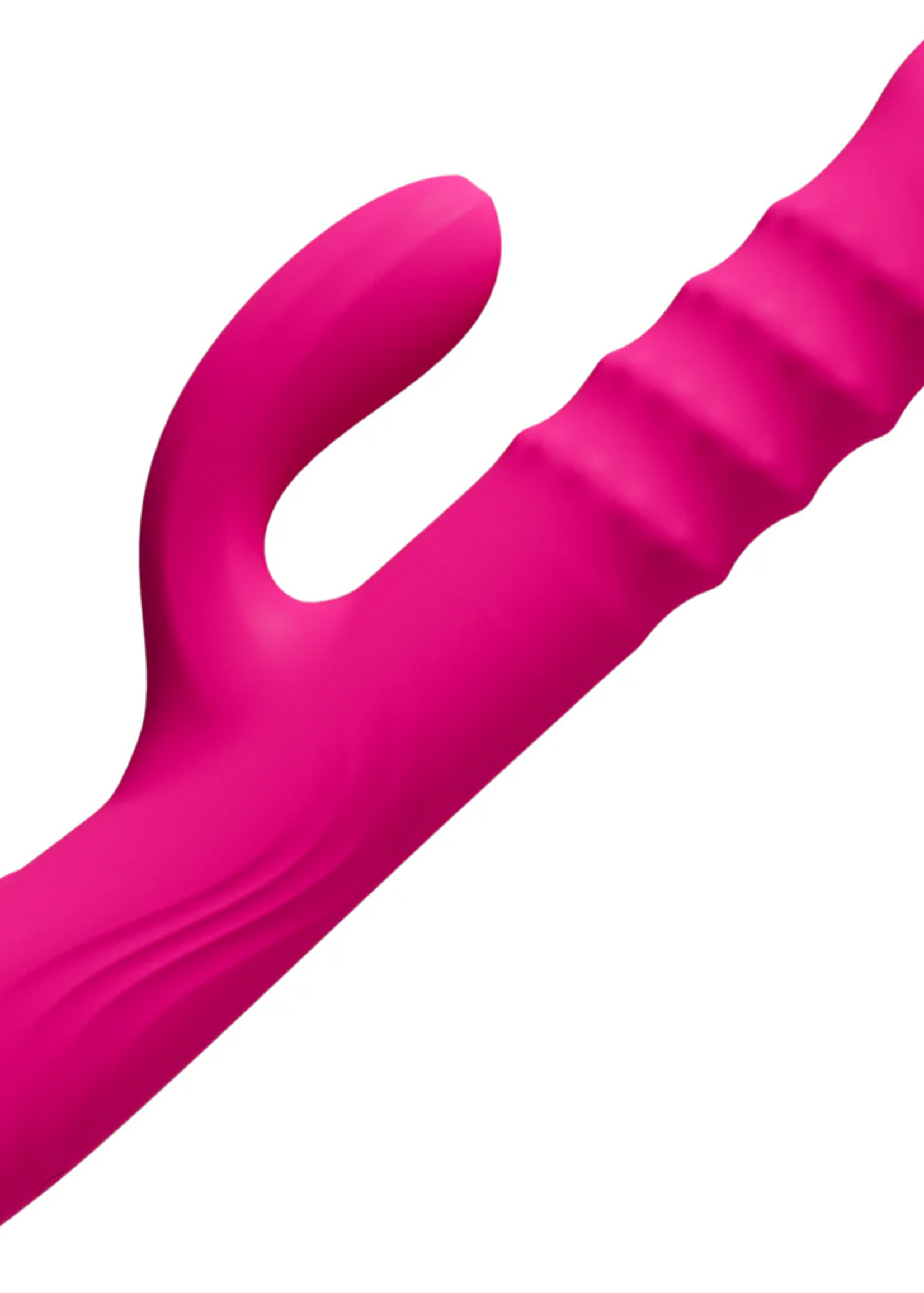 LOVENSE Velvo Rotating Vibrating 3-in-1 Rechargeable Bluetooth App Compatible Rabbit Vibrator - Pink