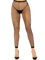 Leg Avenue Industrial Net Footless Tights - One Size - Black
