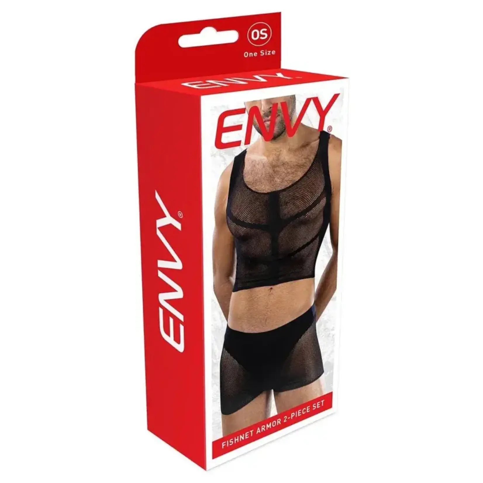 Envy Envy Menswear Fishnet Armor Set (2 Piece) - OS - Black