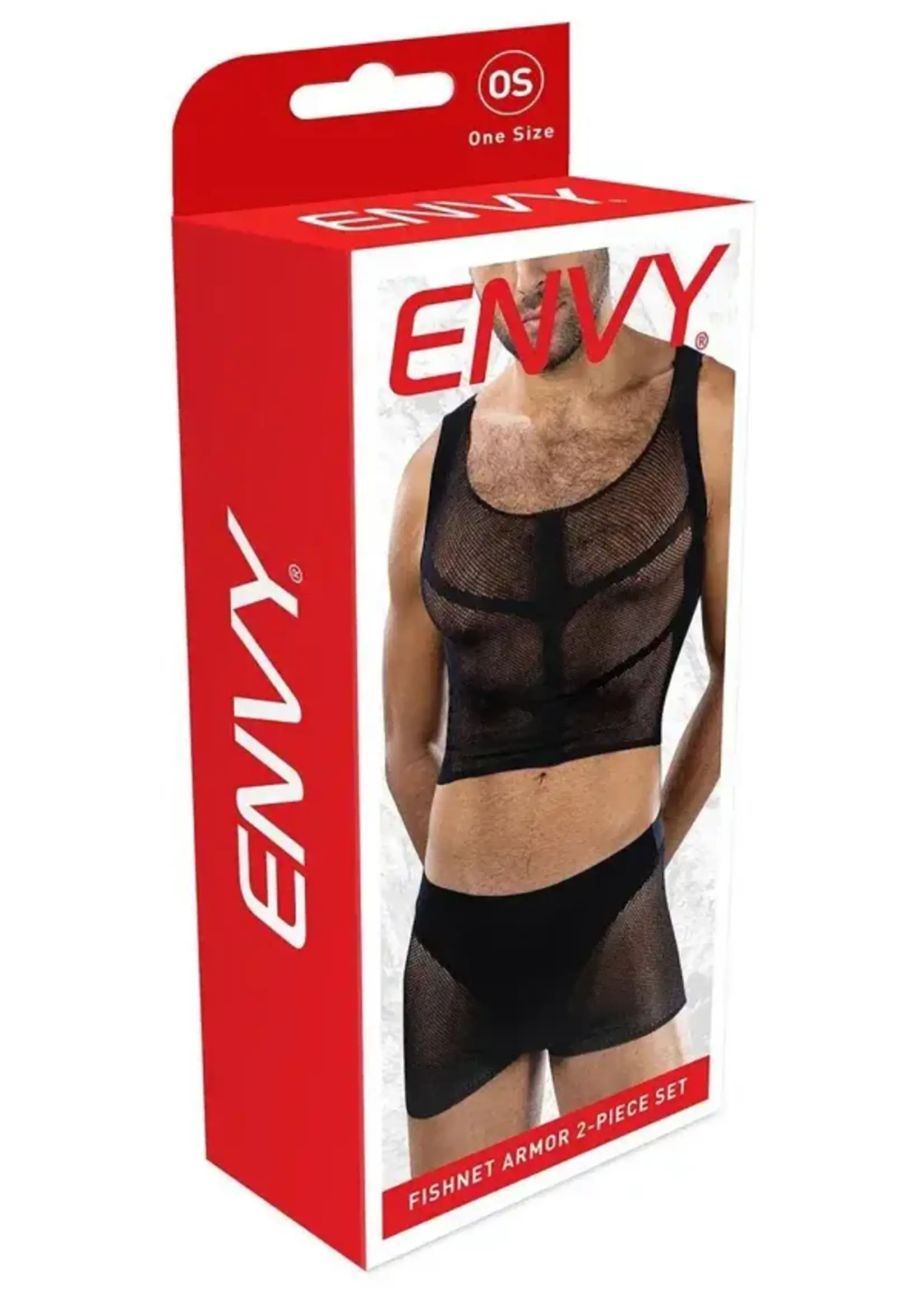 Envy Envy Menswear Fishnet Armor Set (2 Piece) - OS - Black