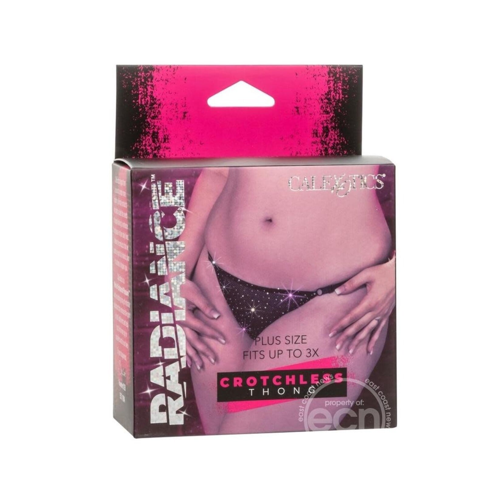 Calexotics Radiance Crotchless Thong - Plus Size - Black