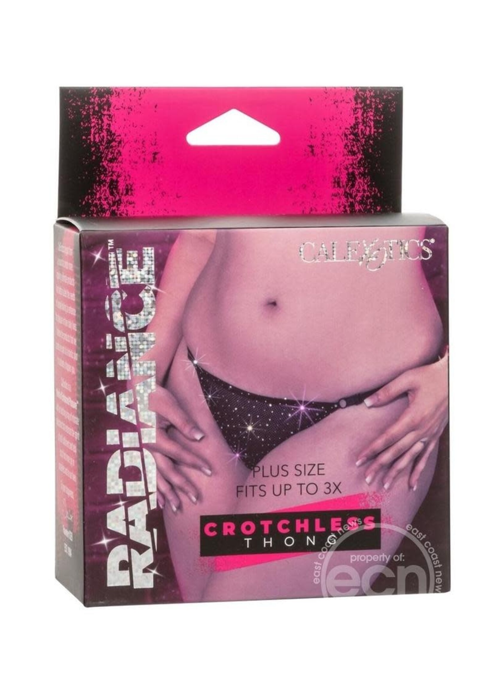Calexotics Radiance Crotchless Thong - Plus Size - Black