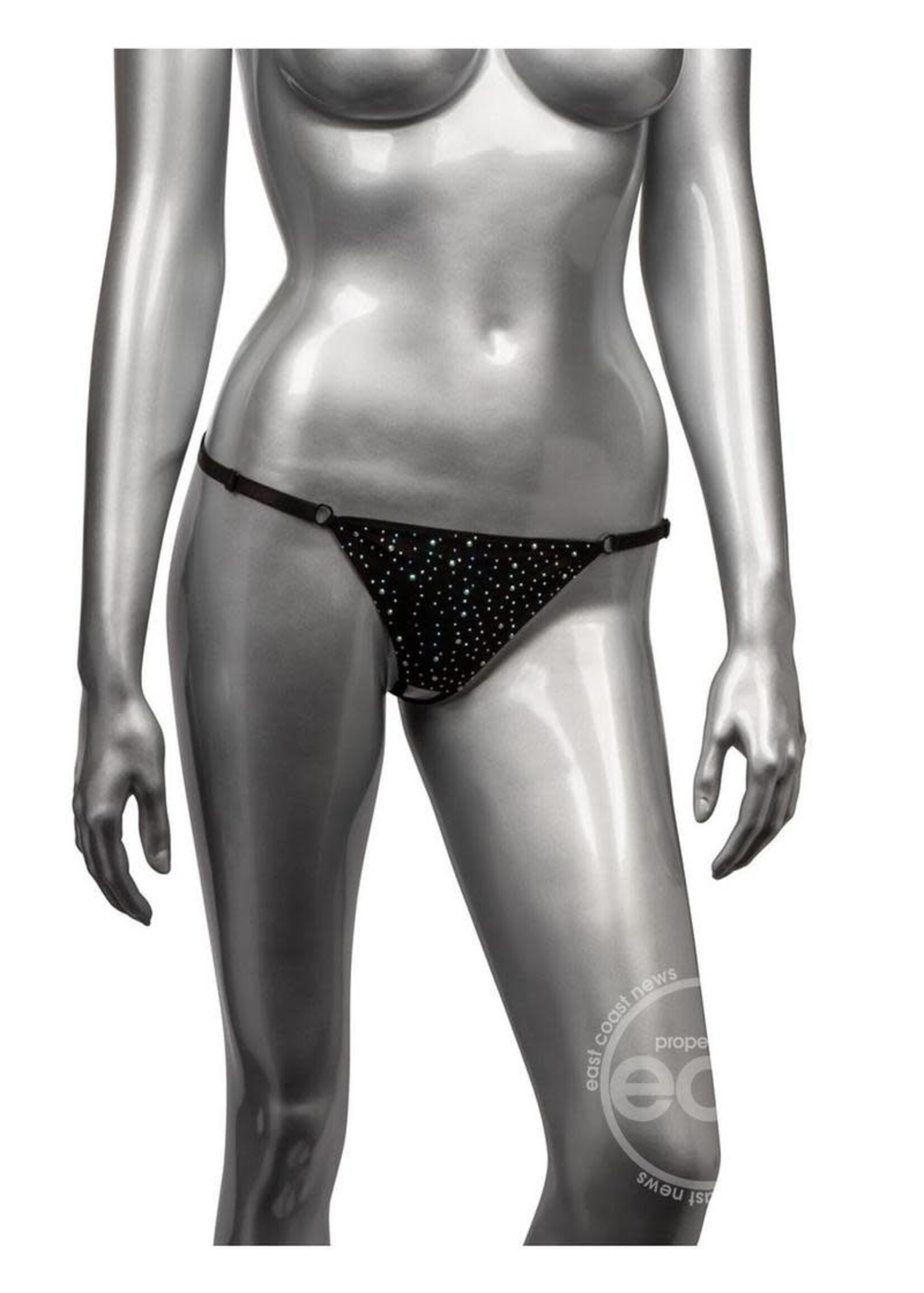 Calexotics Radiance Crotchless Thong - Plus Size - Black