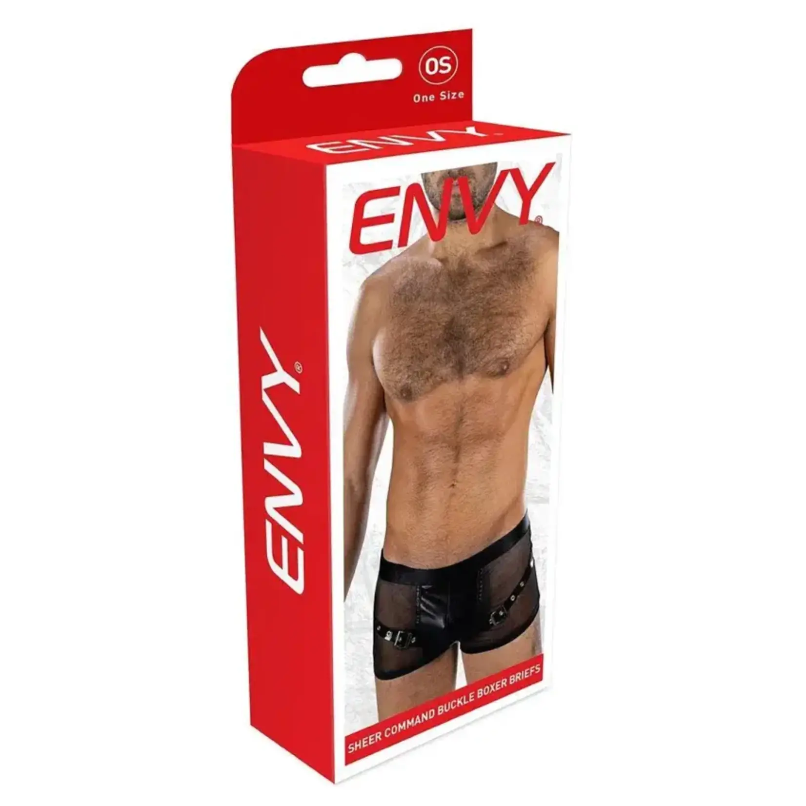 Envy Envy Menswear Sheer Command Buckle Boxer Briefs - OS - Black