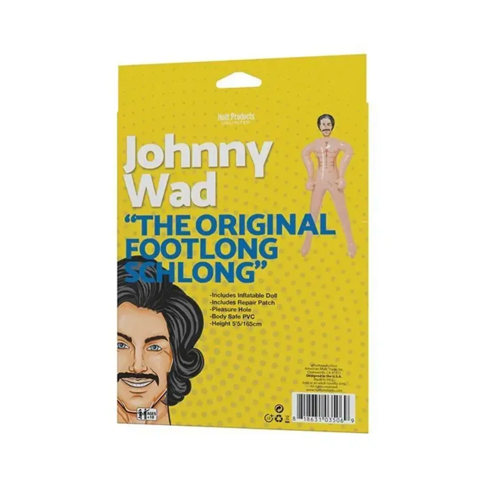 HOTT PRODUCTS Johnny Wad Blow Up Doll W Large Penis