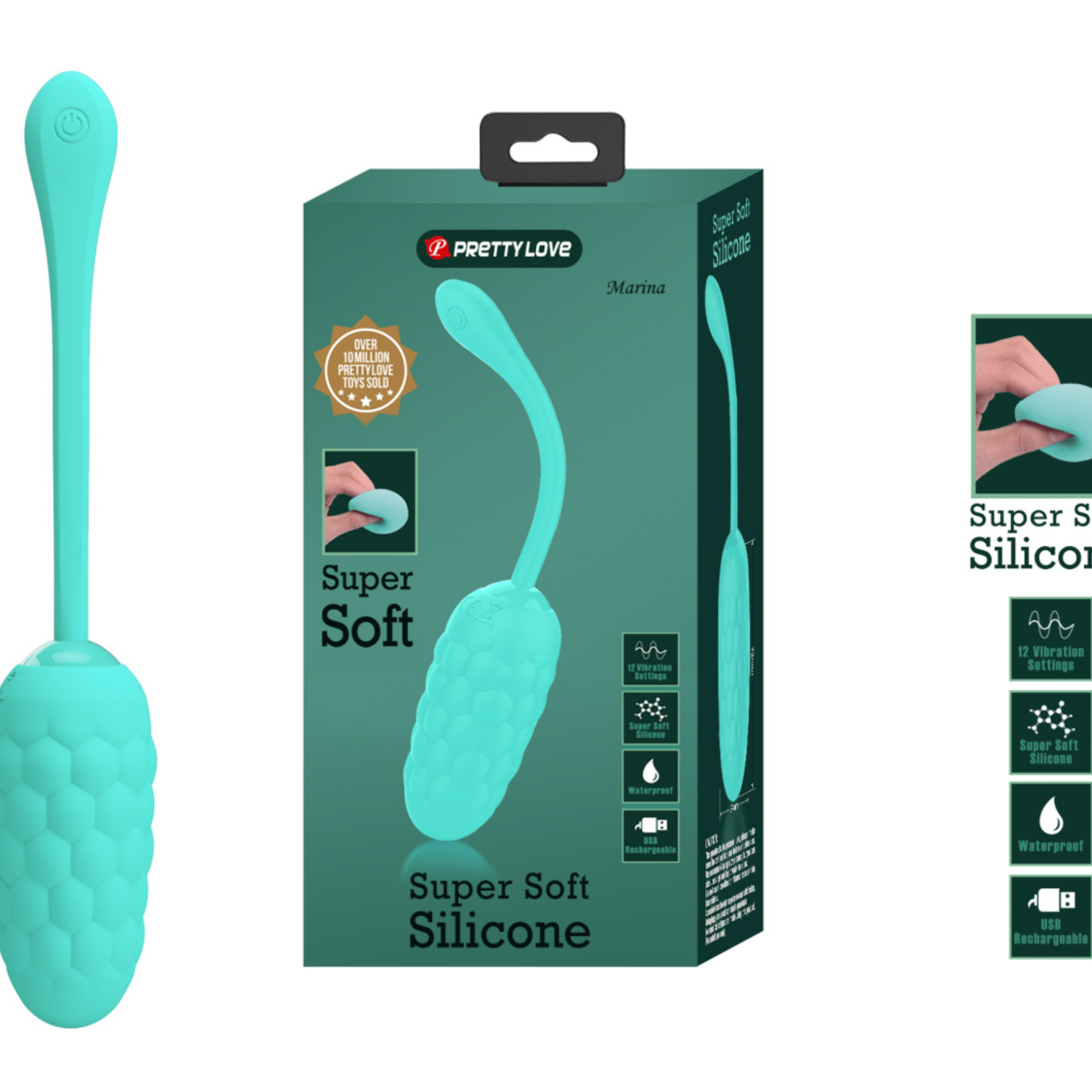 Pretty Love Marina Rechargeable Vibrating Egg - Turquoise