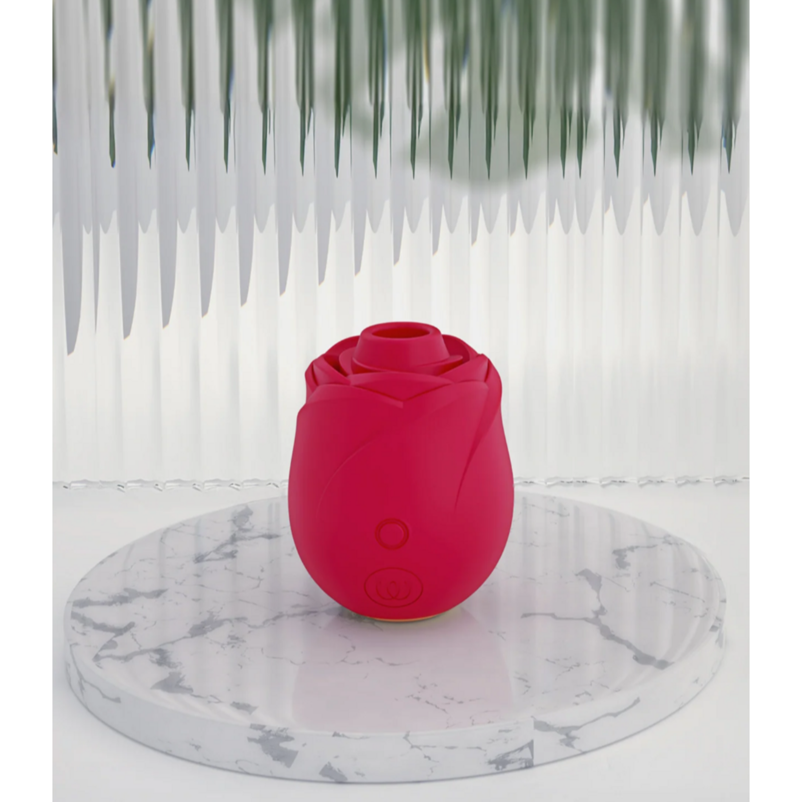 Womanizer Womanizer Rose Rechargeable Silicone Air Pulse Clitoral Vibrator - Red/Gold