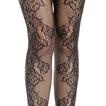 Leg Avenue Leg Avenue Fleurine Eyelet Lace Tights - O/S - Black