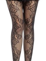 Leg Avenue Leg Avenue Fleurine Eyelet Lace Tights - O/S - Black