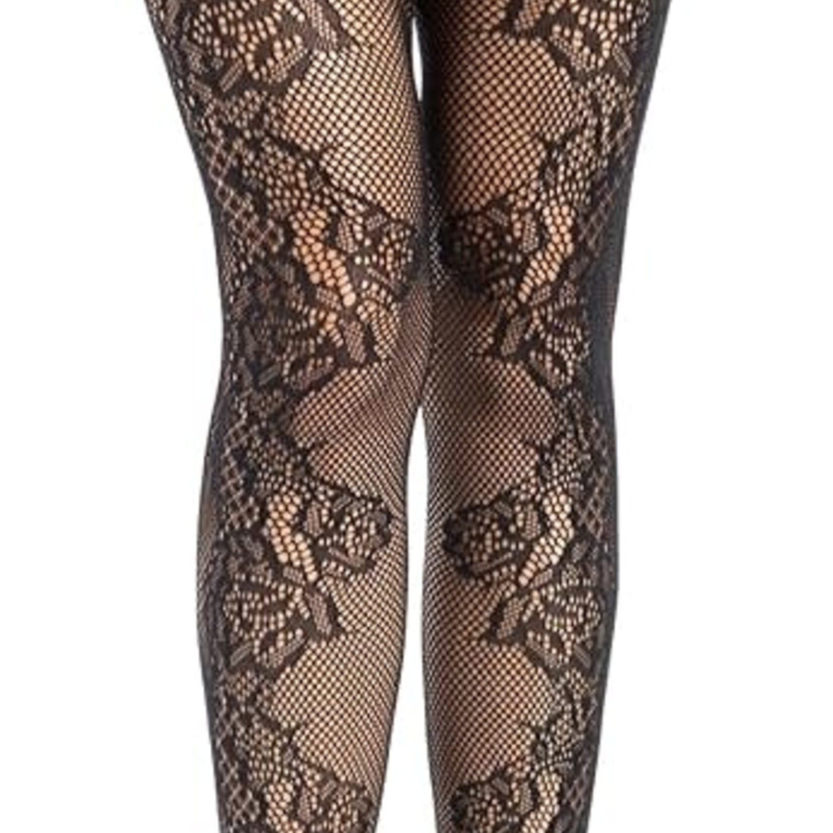 Leg Avenue Leg Avenue Fleurine Eyelet Lace Tights - O/S - Black