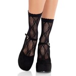 Leg Avenue Leg Avenue Bow Net Anklets - Black - O/S
